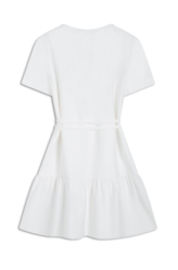 Surface Rufle Dress Big Pocket Off White
