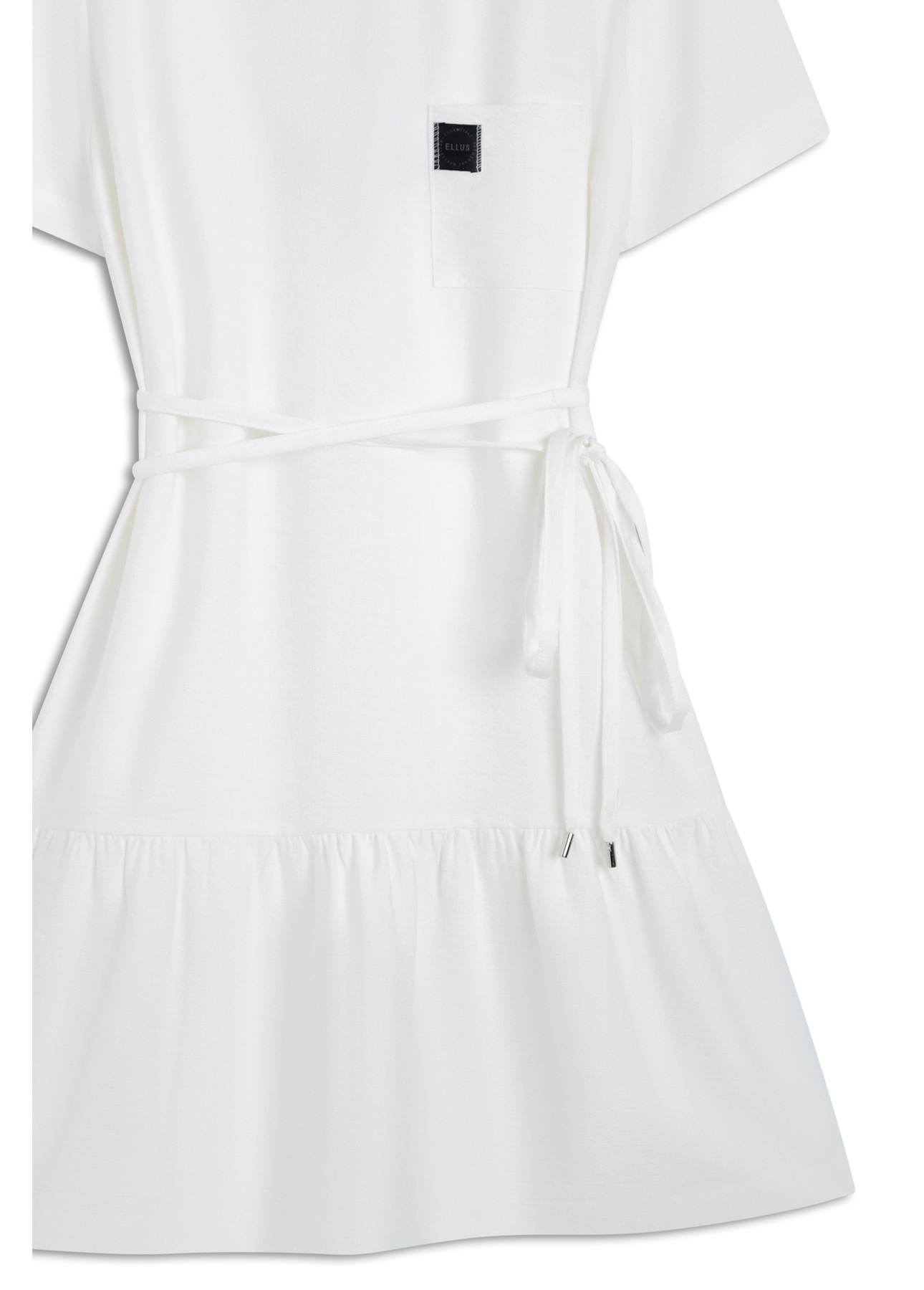 Surface Rufle Dress Big Pocket Off White