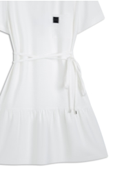 Surface Rufle Dress Big Pocket Off White