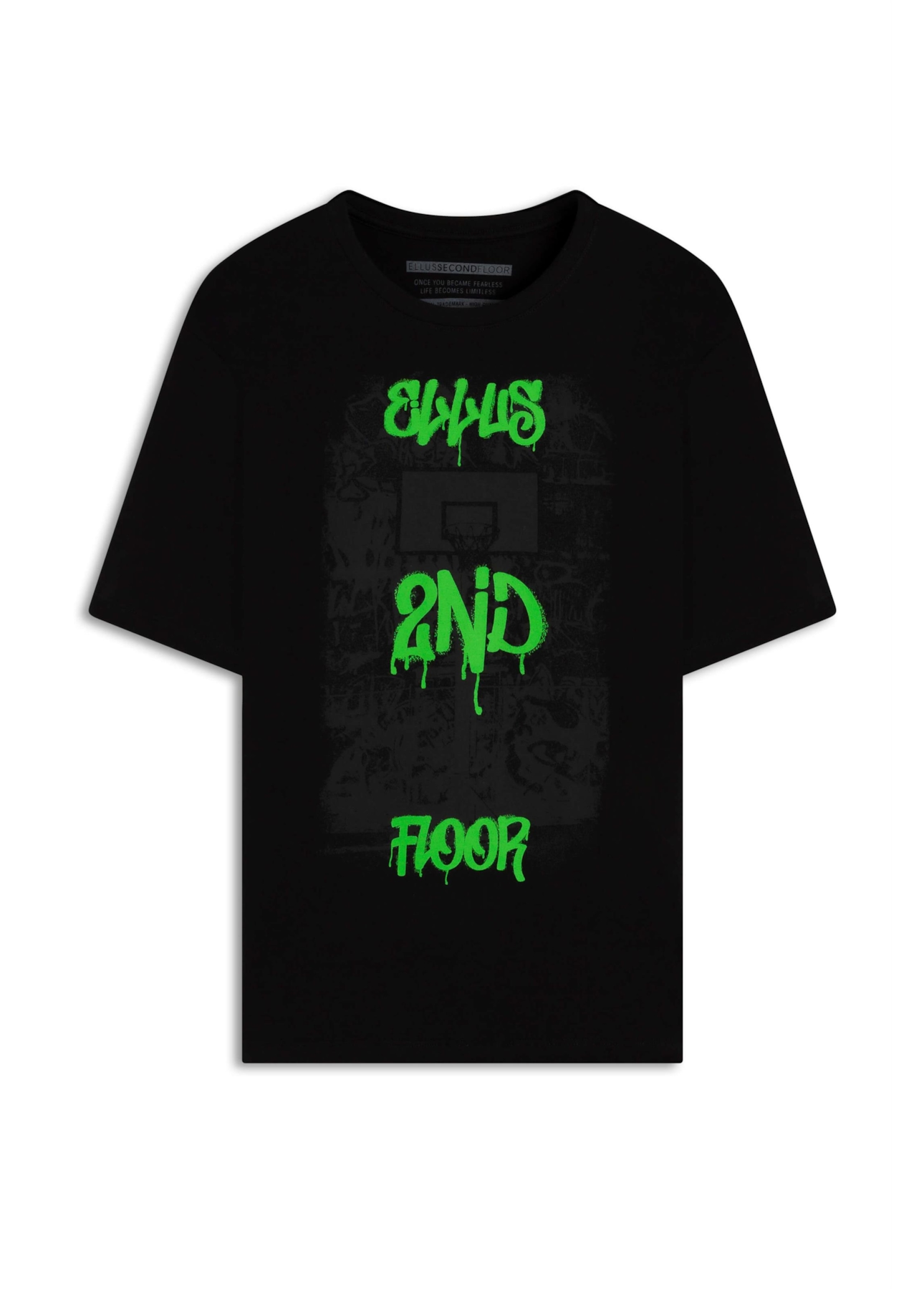 T-Shirt 2nd Floor Hoop Over Preto