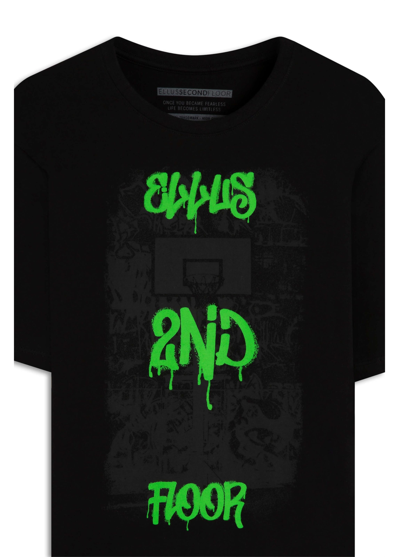 T-Shirt 2nd Floor Hoop Over Preto