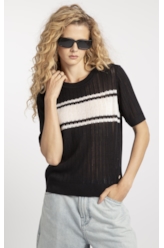 T-Shirt Basic Knit College Preto