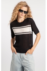 T-Shirt Basic Knit College Preto