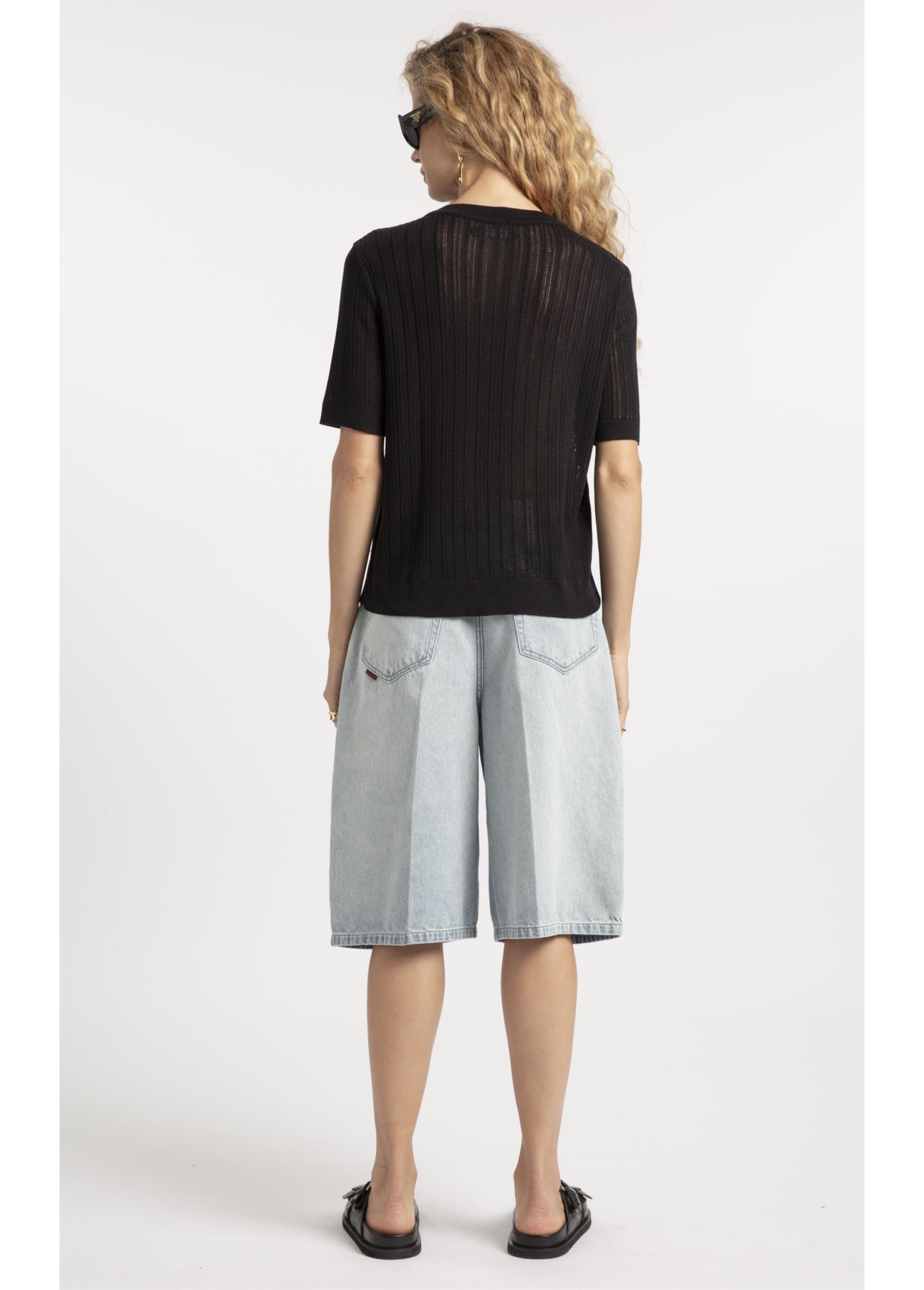 T-Shirt Basic Knit College Preto