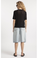 T-Shirt Basic Knit College Preto