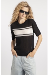 T-Shirt Basic Knit College Preto