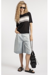 T-Shirt Basic Knit College Preto