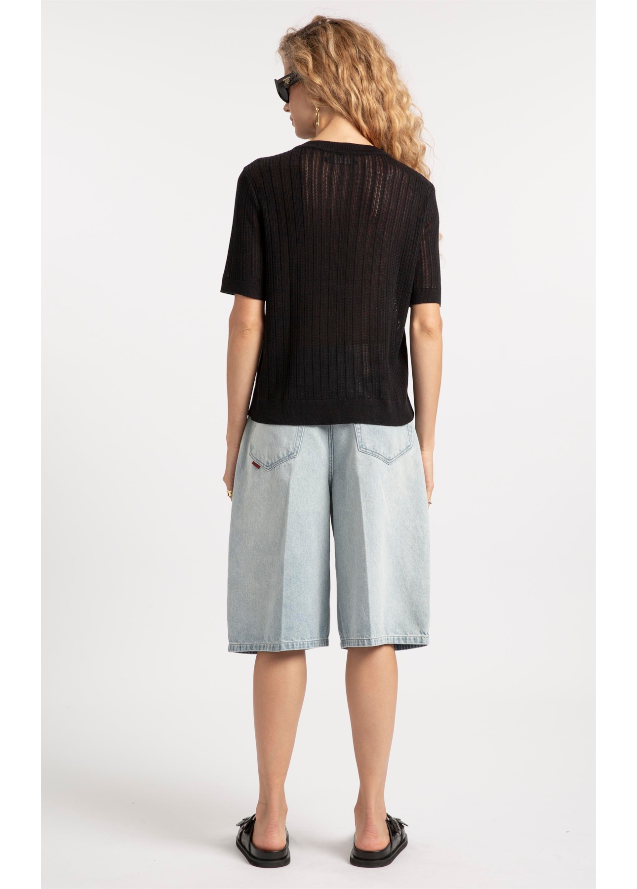 T-Shirt Basic Knit College Preto