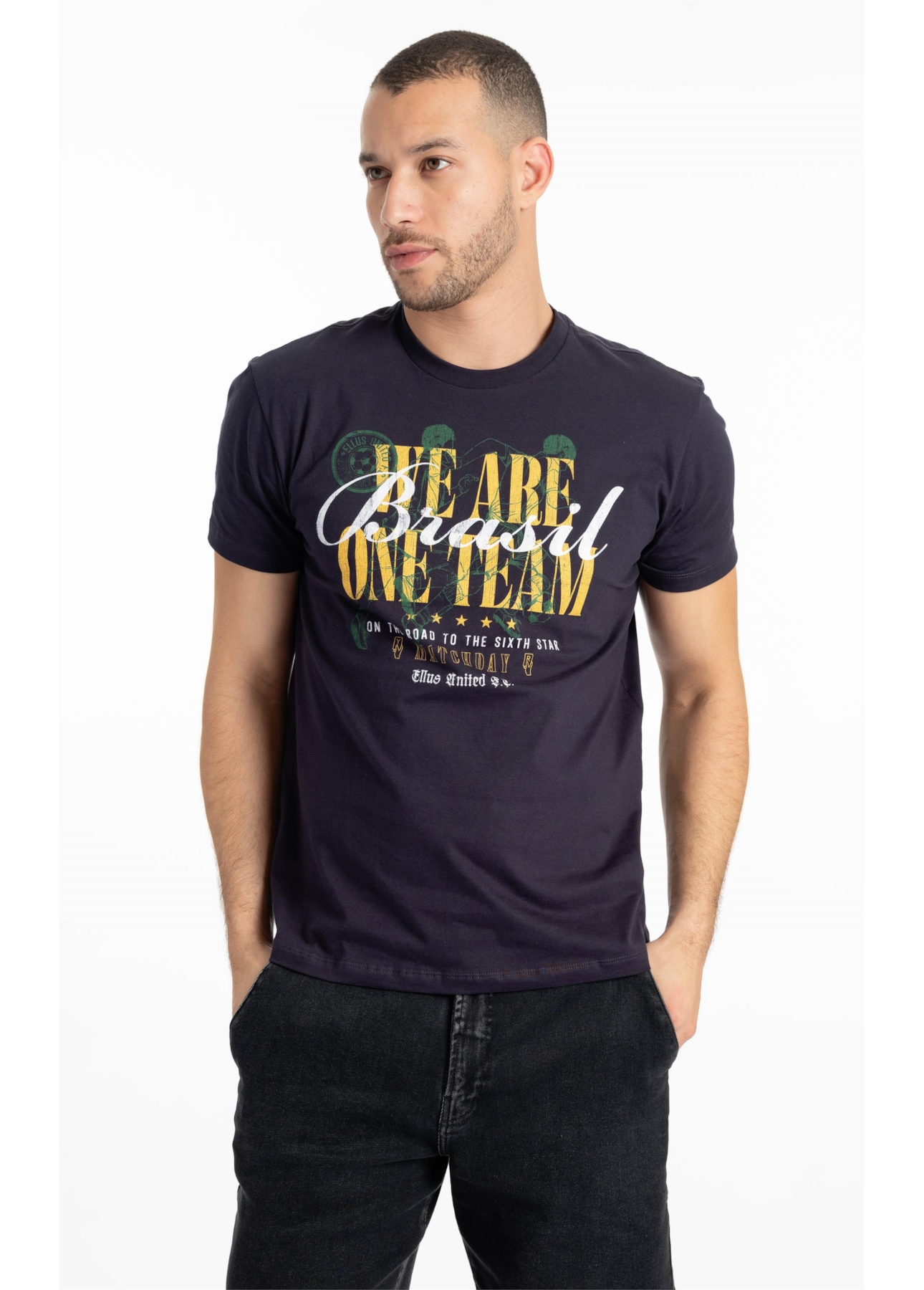 T-Shirt Brasil We Re One Team Dark Navy