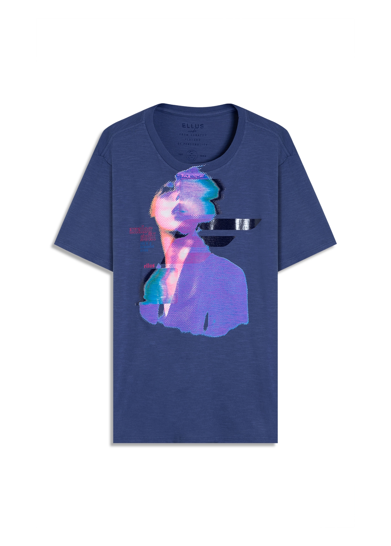 t Shirt Classic Flame Face Azul Jeans