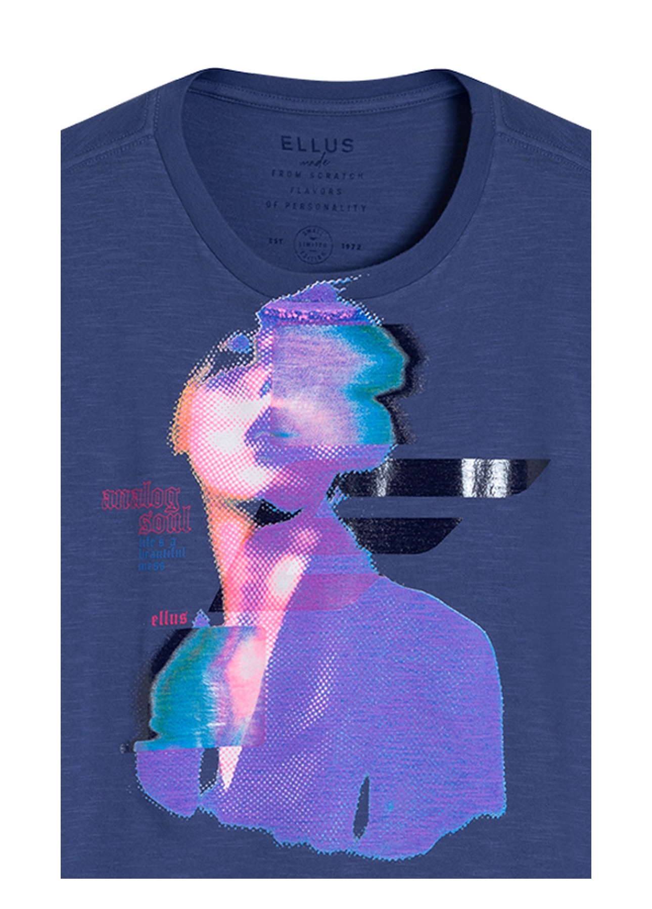 t Shirt Classic Flame Face Azul Jeans