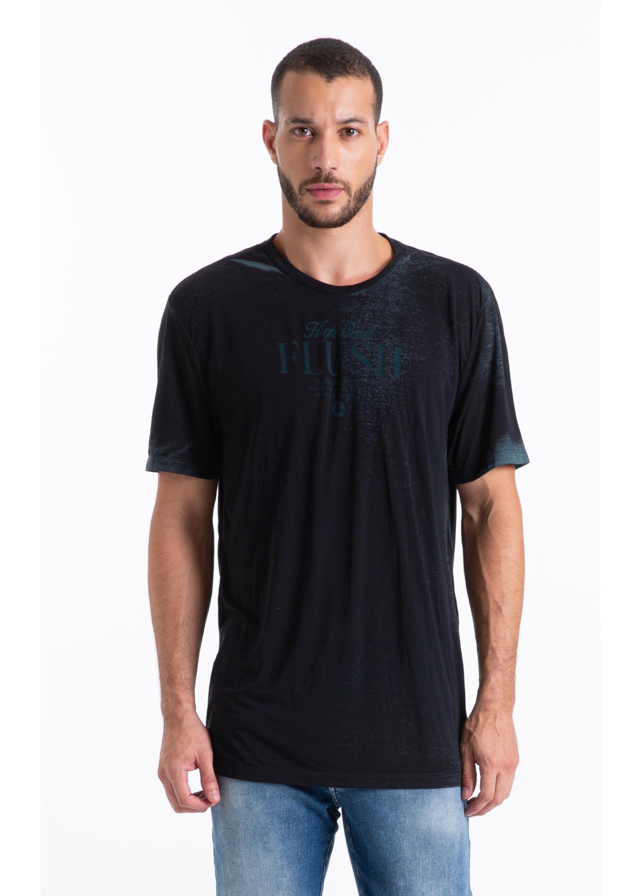 T-Shirt Cotton Devore High Flush Classic Mc Petroleo