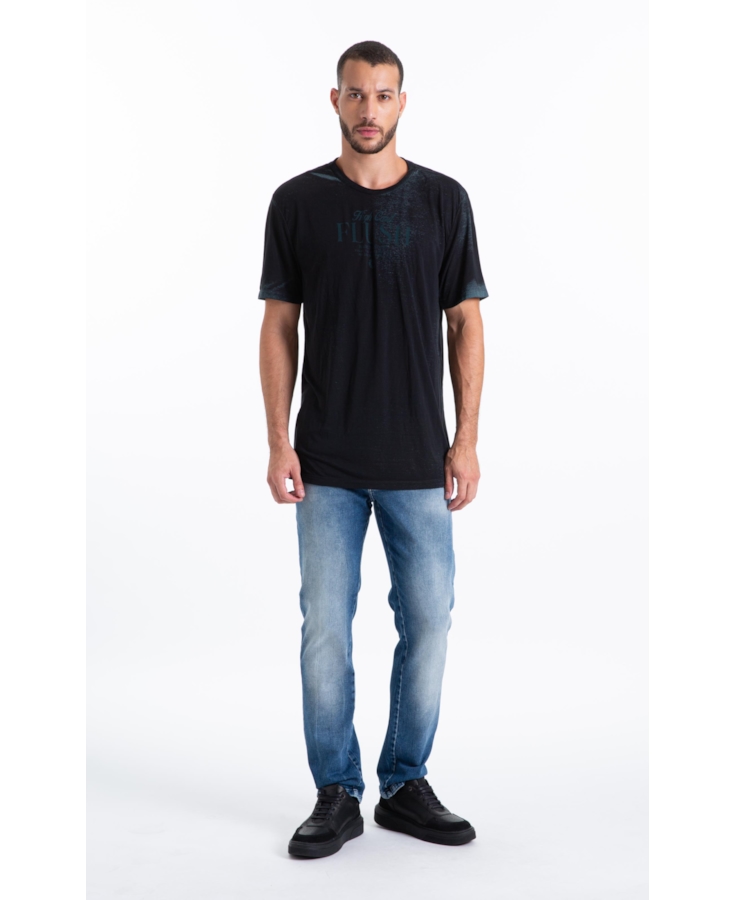 T-Shirt Cotton Devore High Flush Classic Mc Petroleo