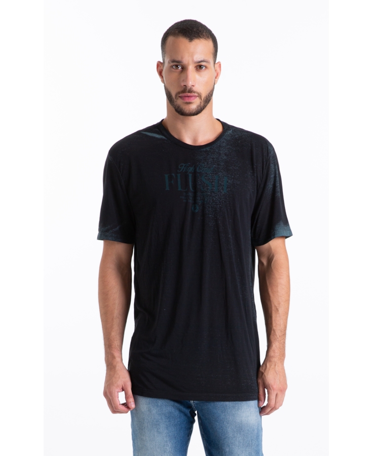 T-Shirt Cotton Devore High Flush Classic Mc Petroleo