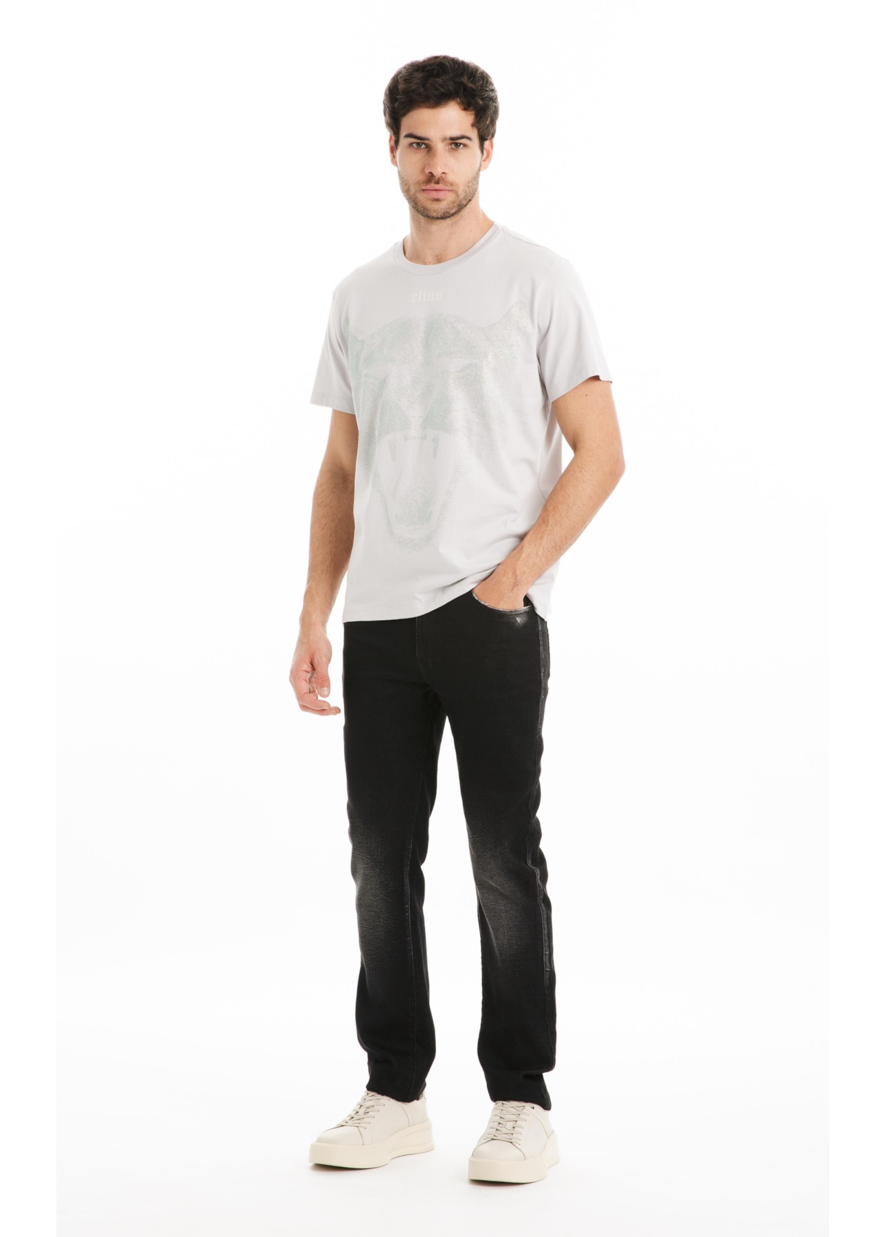 T-Shirt Cotton Fine Cougar Ellus Azul Seco