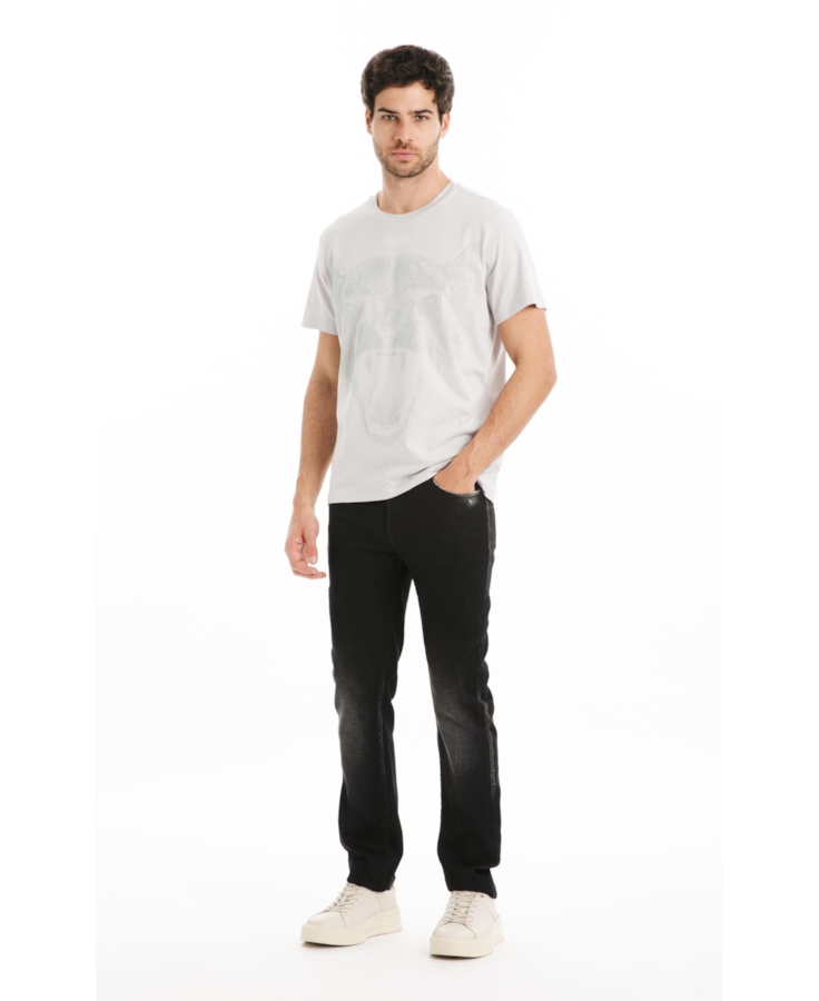 T-Shirt Cotton Fine Cougar Ellus Azul Seco