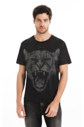 T-Shirt Cotton Fine Cougar Ellus Preto