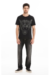 T-Shirt Cotton Fine Cougar Ellus Preto