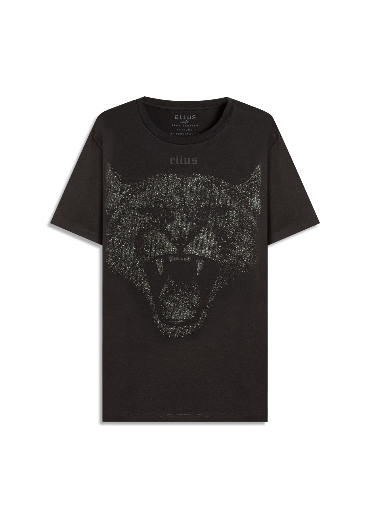 T-Shirt Cotton Fine Cougar Ellus Preto