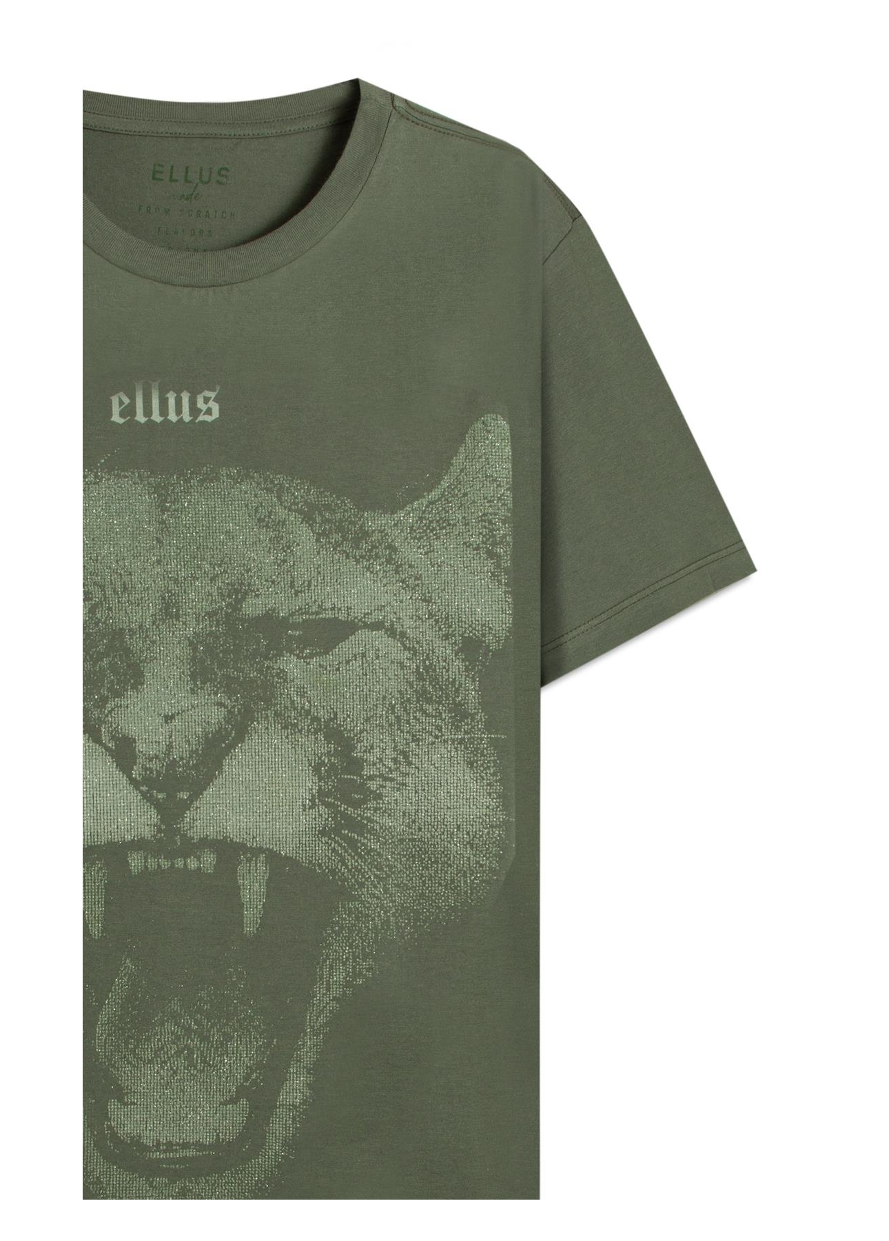 T-Shirt Cotton Fine Cougar Ellus Verde Army
