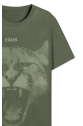 T-Shirt Cotton Fine Cougar Ellus Verde Army