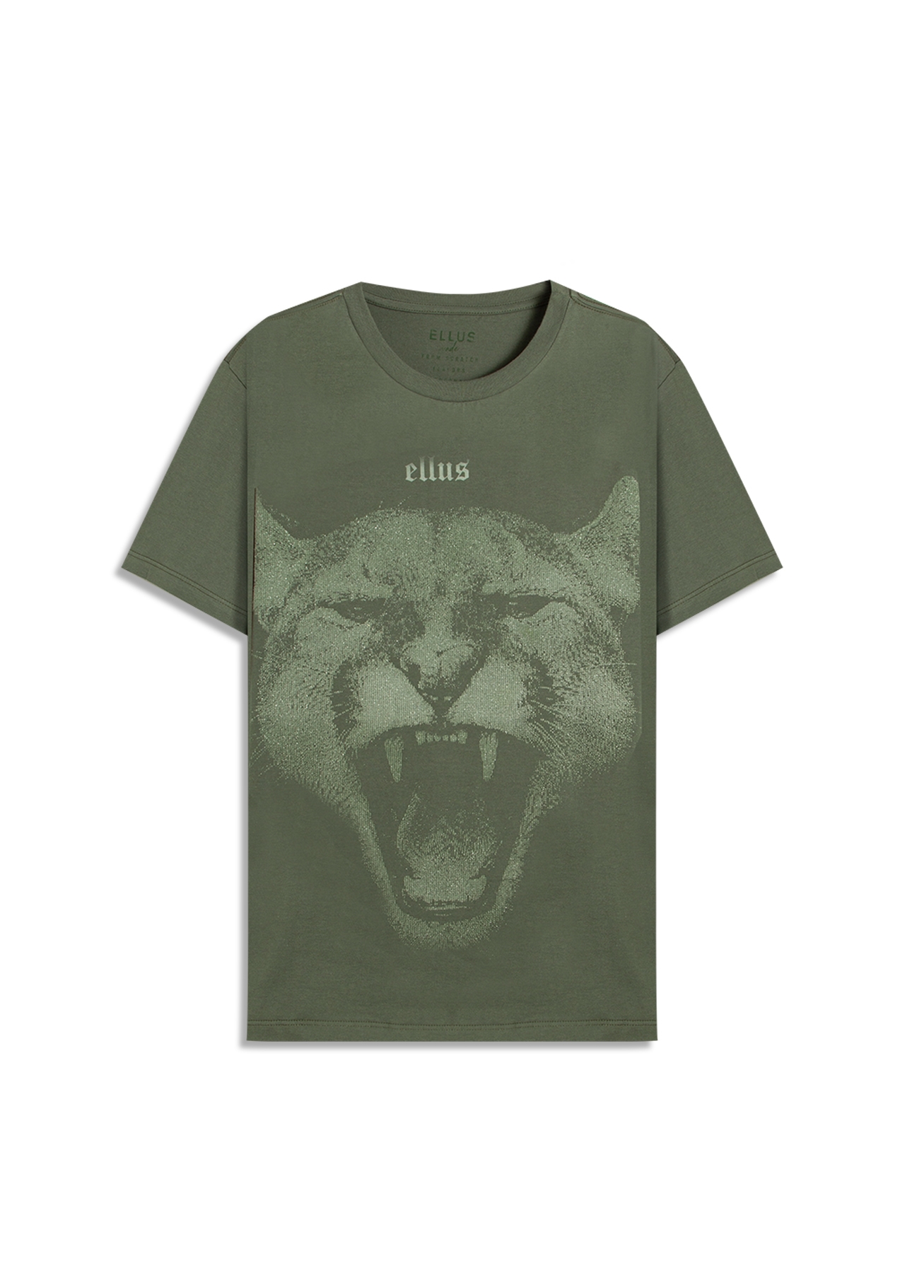 T-Shirt Cotton Fine Cougar Ellus Verde Army