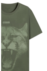 T-Shirt Cotton Fine Cougar Ellus Verde Army