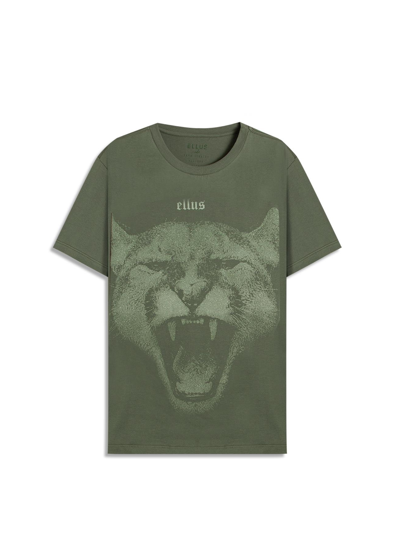 T-Shirt Cotton Fine Cougar Ellus Verde Army