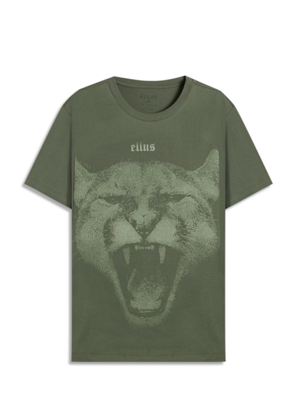 T-Shirt Cotton Fine Cougar Ellus Verde Army