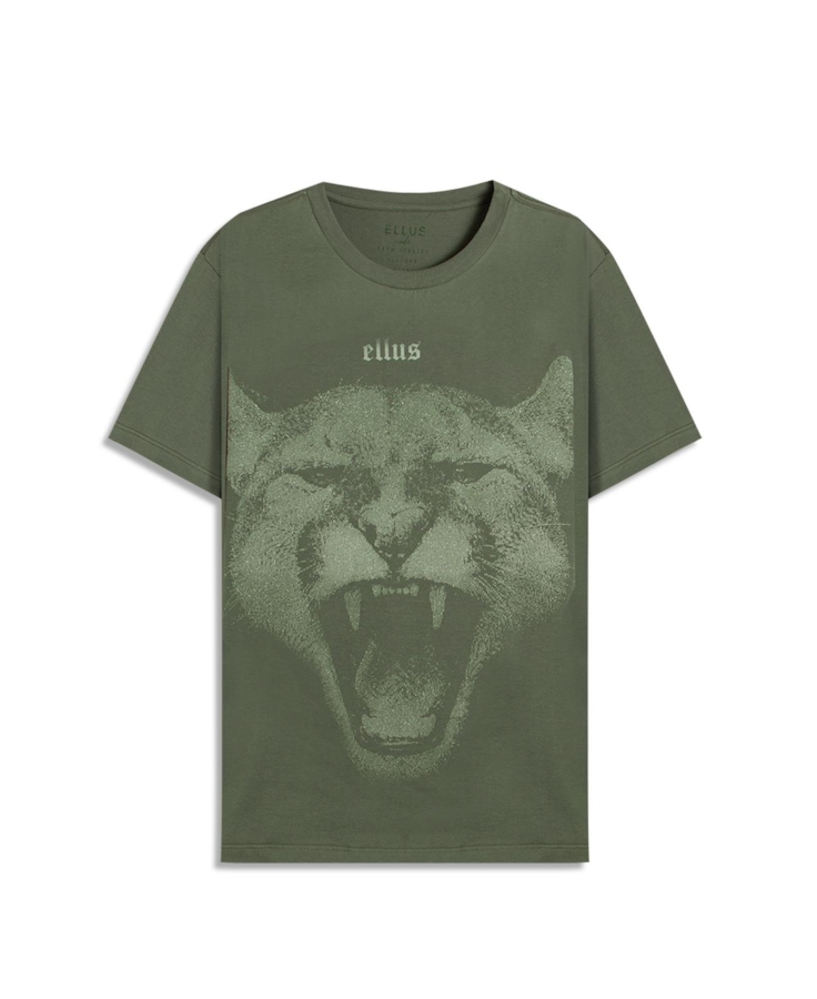 T-Shirt Cotton Fine Cougar Ellus Verde Army