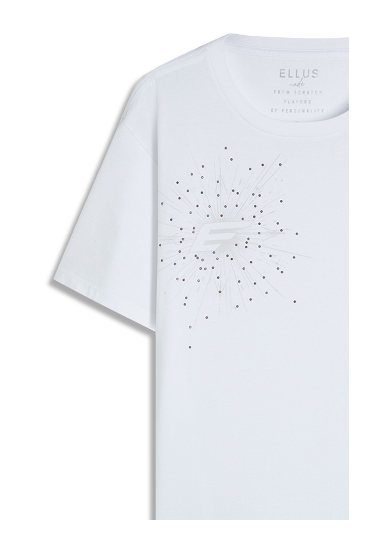 T-Shirt Cotton Fine e Compass Hotfix Classic Off White