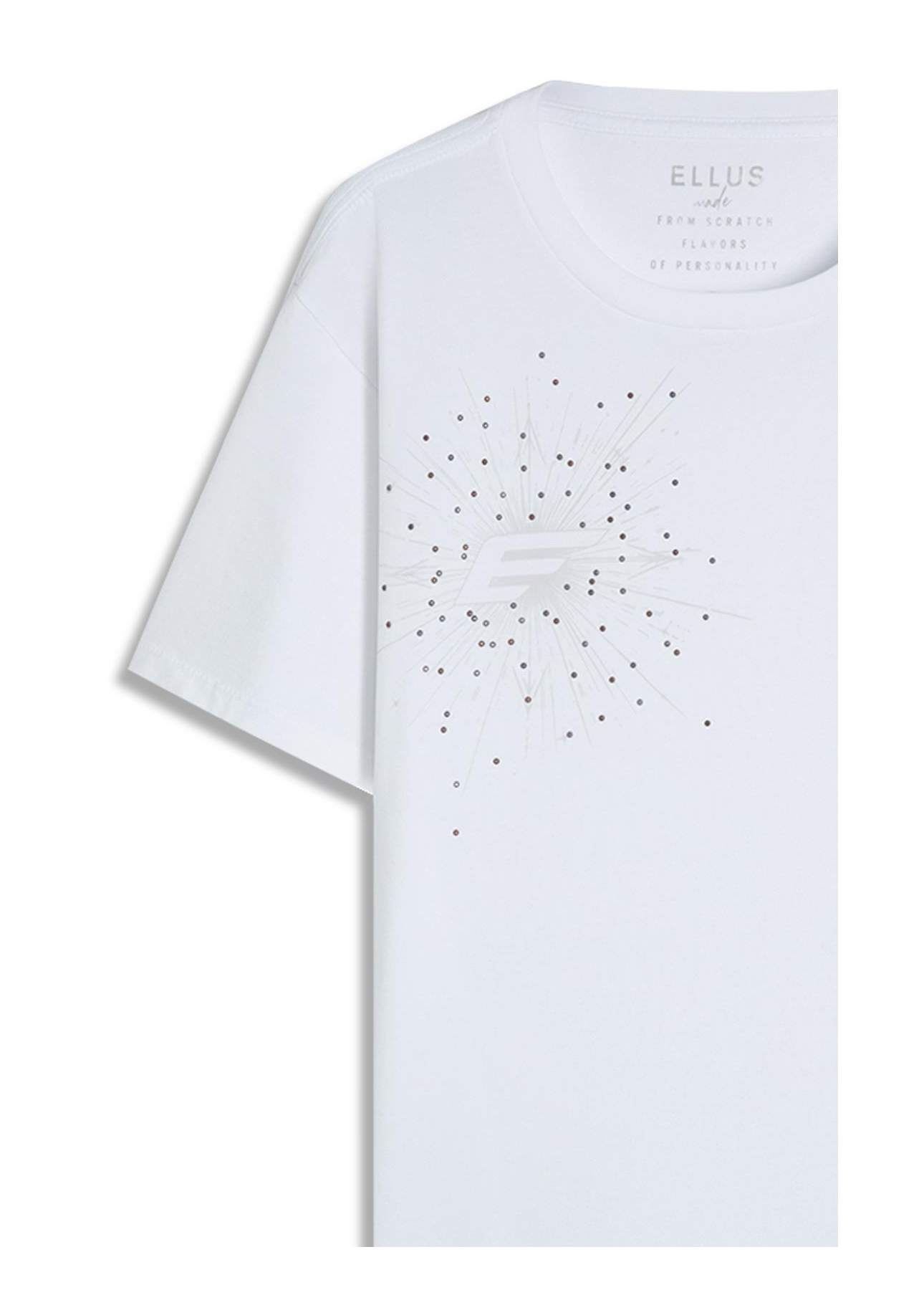T-Shirt Cotton Fine e Compass Hotfix Classic Off White