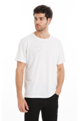 T-Shirt Cotton Fine e Compass Hotfix Classic Off White