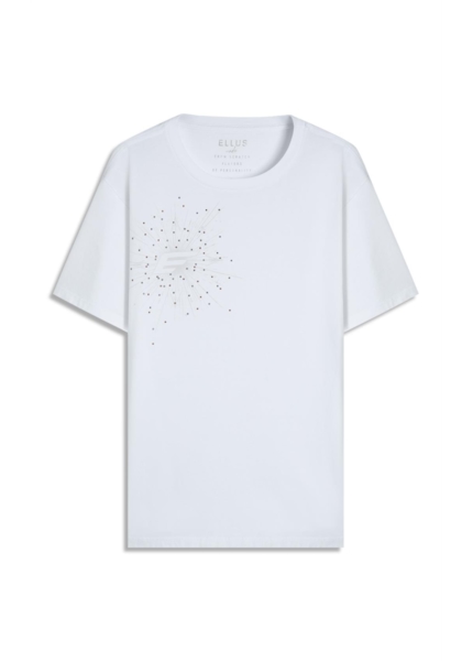 T-Shirt Cotton Fine e Compass Hotfix Classic Off White