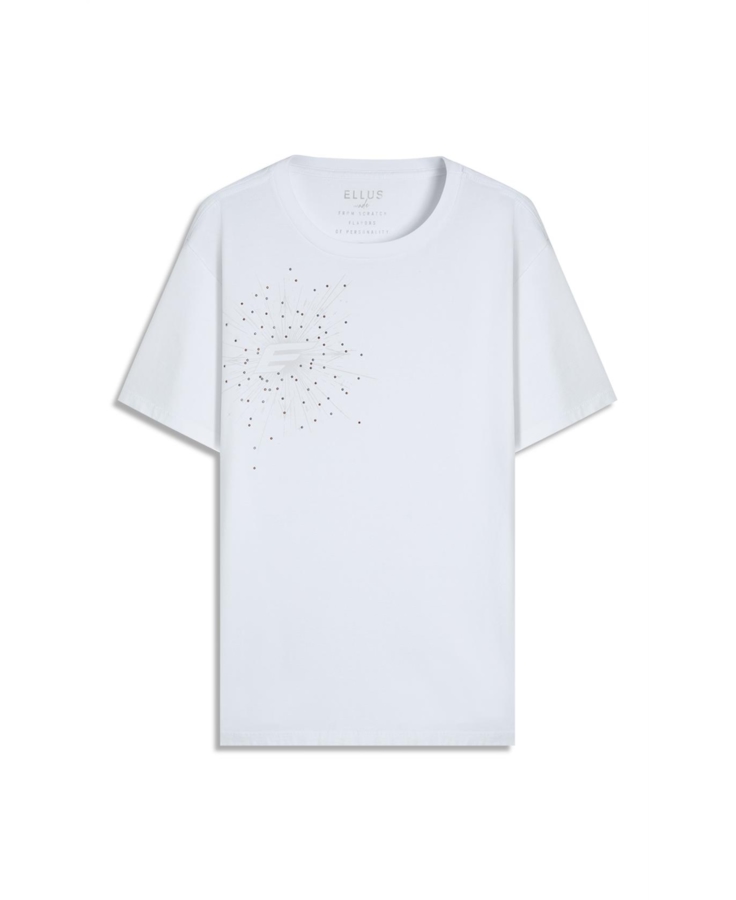 T-Shirt Cotton Fine e Compass Hotfix Classic Off White