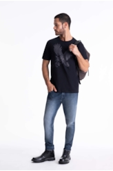 T-Shirt Cotton Fine Eagle Pino Preto