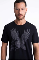 T-Shirt Cotton Fine Eagle Pino Preto