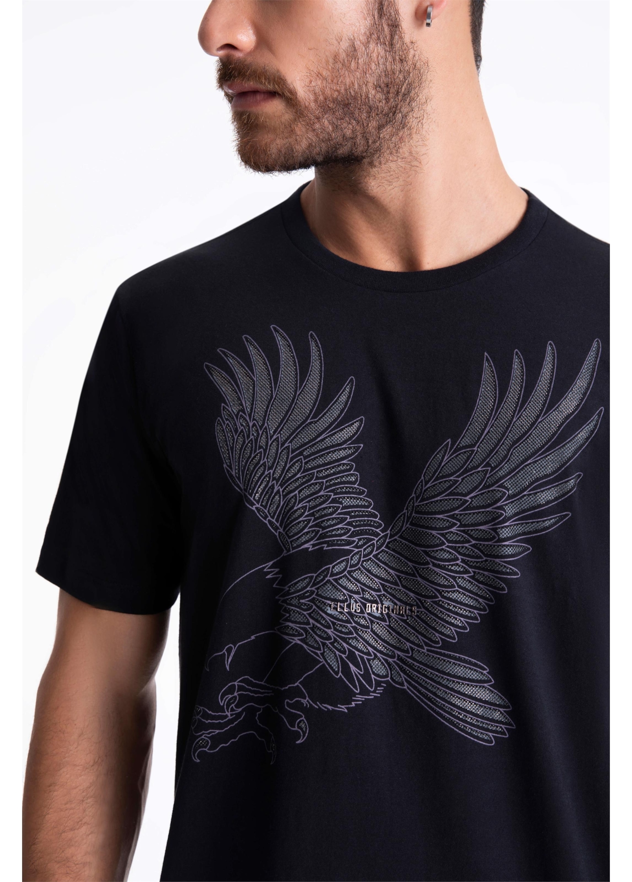 T-Shirt Cotton Fine Eagle Pino Preto