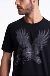 T-Shirt Cotton Fine Eagle Pino Preto