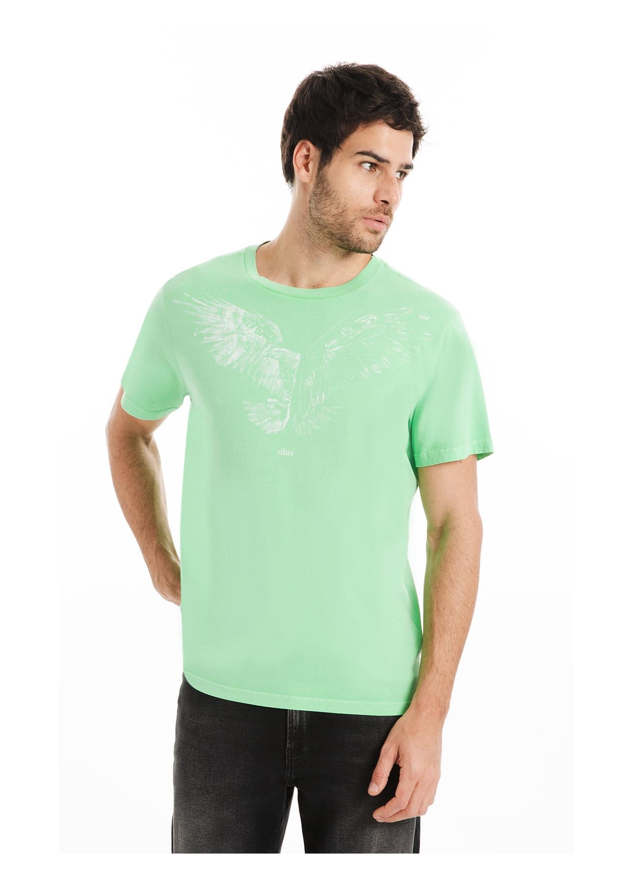 T-Shirt Cotton Fine Eagle Verde Fluor