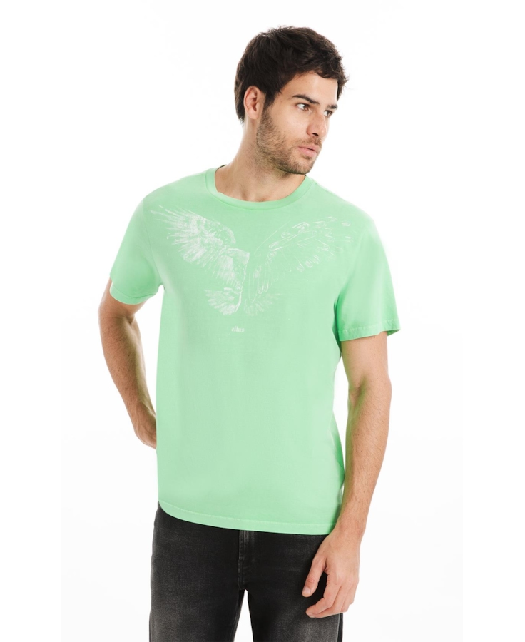 T-Shirt Cotton Fine Eagle Verde Fluor