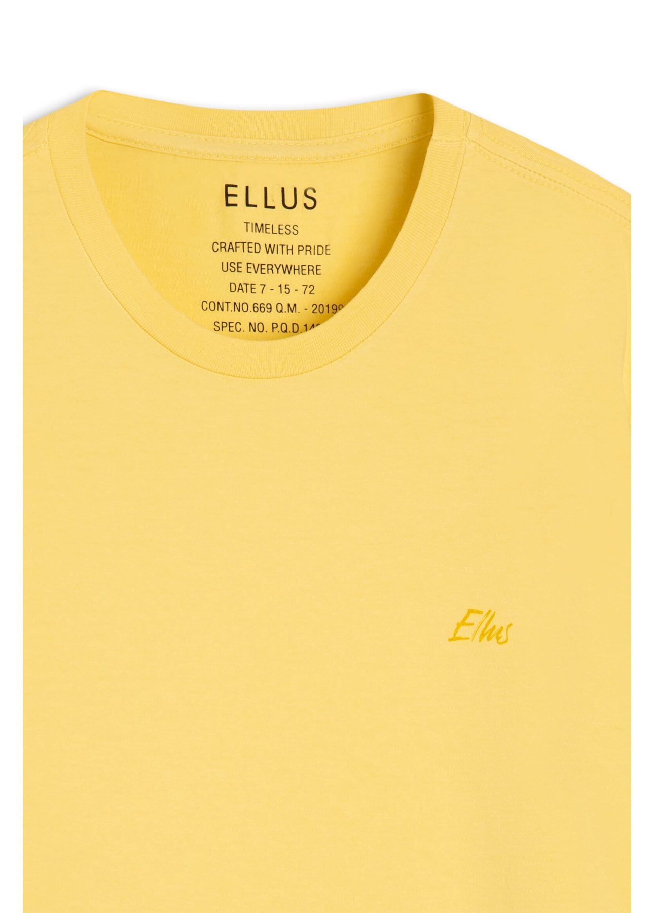 T-Shirt Cotton Fine Ellus Aquarela Classic Amarelo Claro