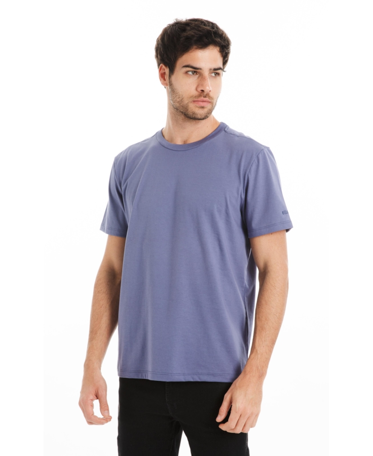T-Shirt Cotton Fine Ellus Duocolor Classic Mc Azul Jeans