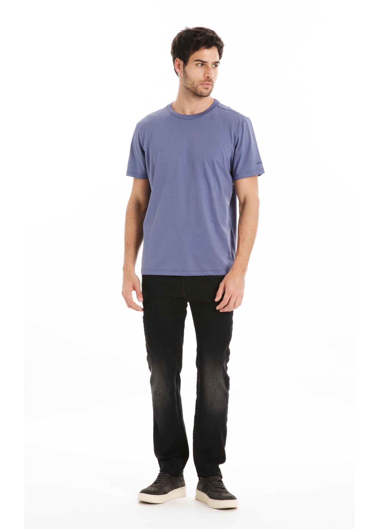 T-Shirt Cotton Fine Ellus Duocolor Classic Mc Azul Jeans