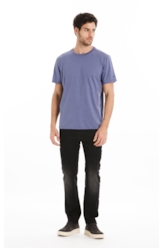 T-Shirt Cotton Fine Ellus Duocolor Classic Mc Azul Jeans