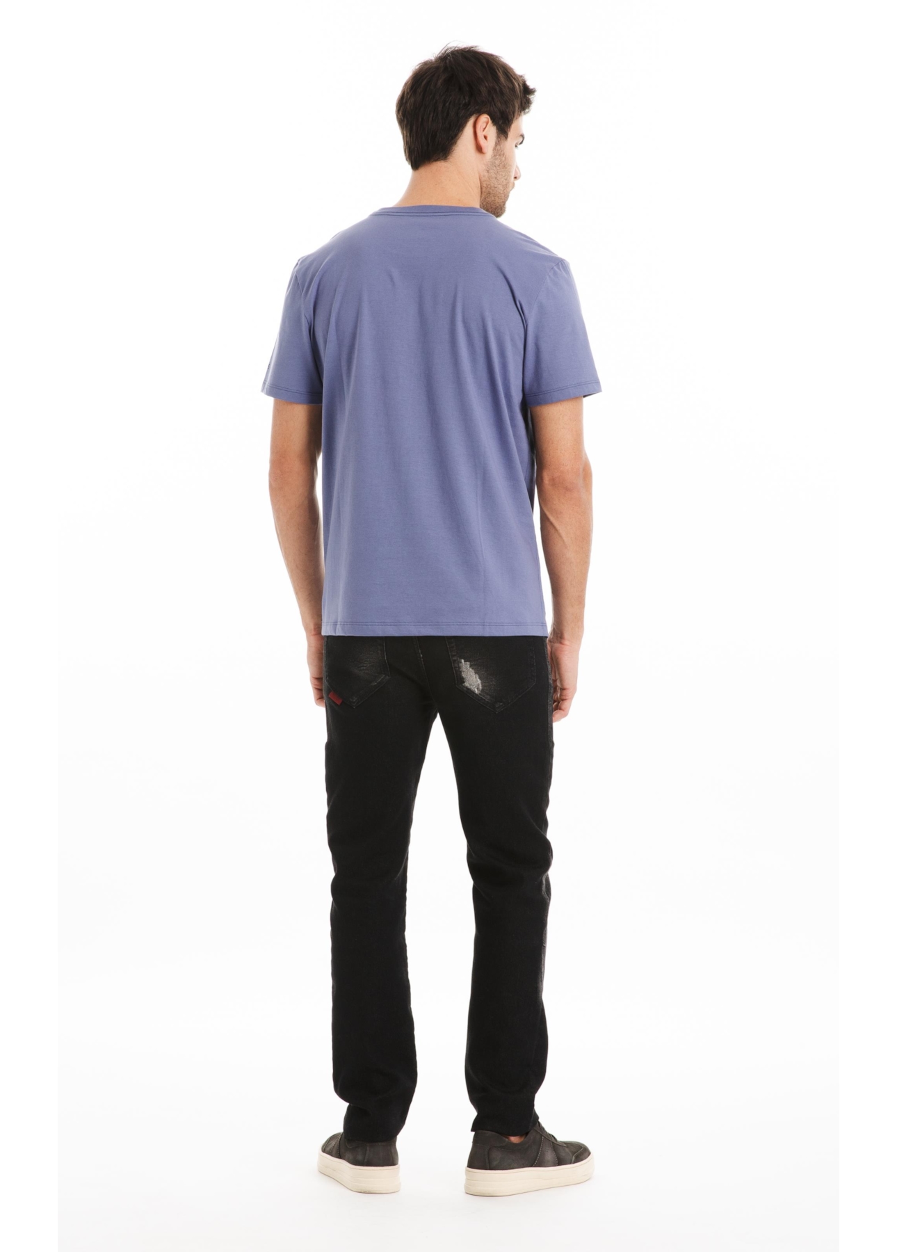 T-Shirt Cotton Fine Ellus Duocolor Classic Mc Azul Jeans