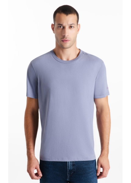 T-Shirt Cotton Fine Ellus Duocolor Classic Mc Blue Vintage