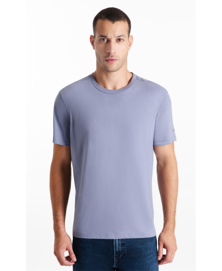 T-Shirt Cotton Fine Ellus Duocolor Classic Mc Blue Vintage