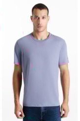 T-Shirt Cotton Fine Ellus Duocolor Classic Mc Blue Vintage