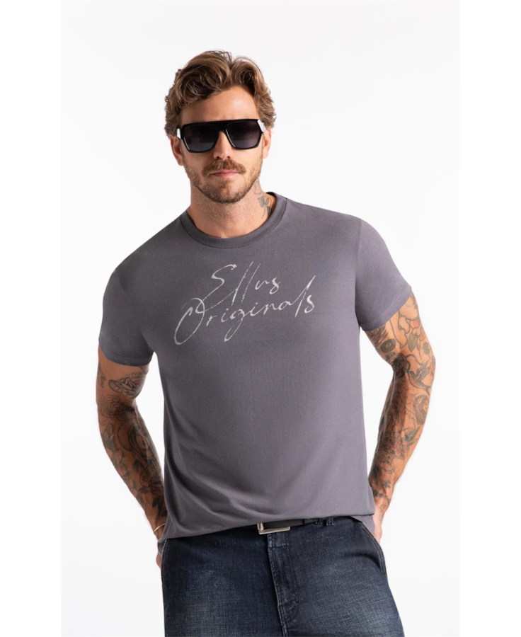 T-Shirt Cotton Fine Ellus Originals Classic Cinza Medio